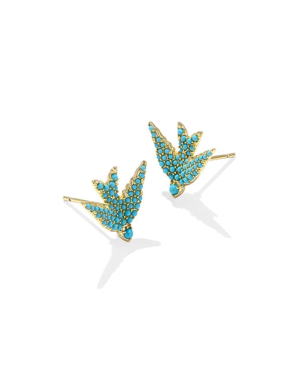 NEW KENDRA SCOTT women's melody bird stud earrings in teal
